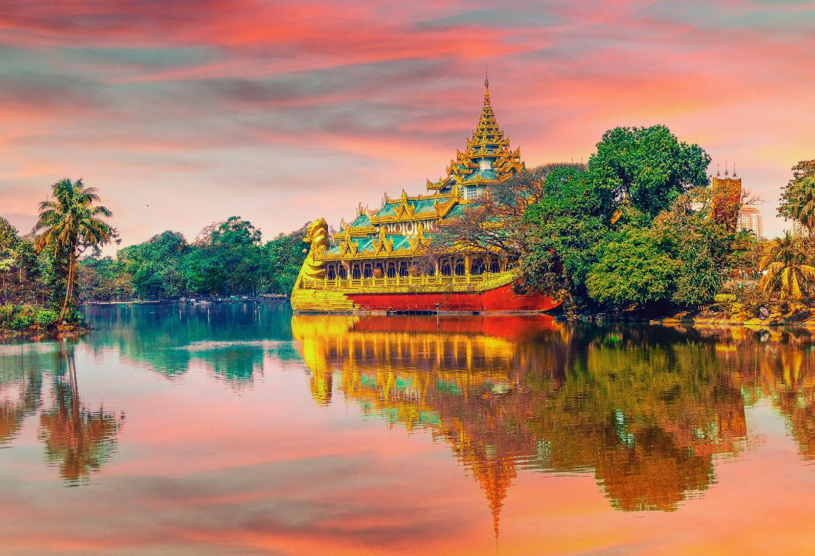 Amazing temple in river